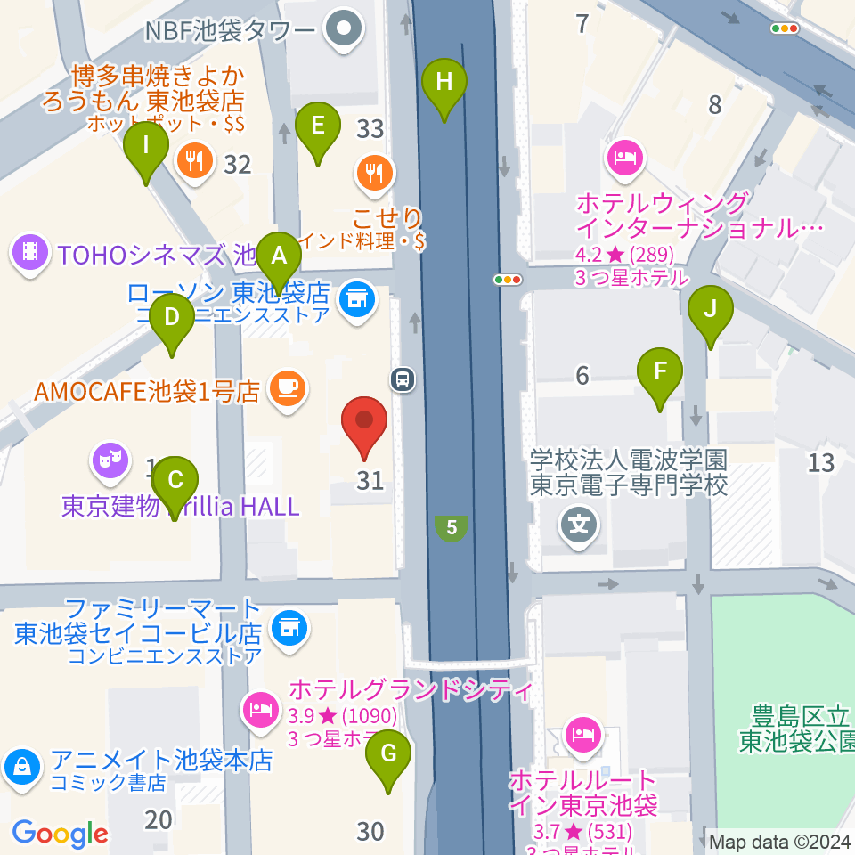 東京ミューズ・アカデミー周辺の駐車場・コインパーキング一覧地図