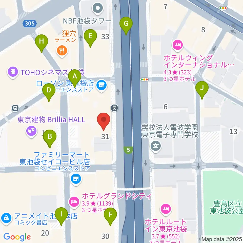 東京ミューズ・アカデミー周辺の駐車場・コインパーキング一覧地図