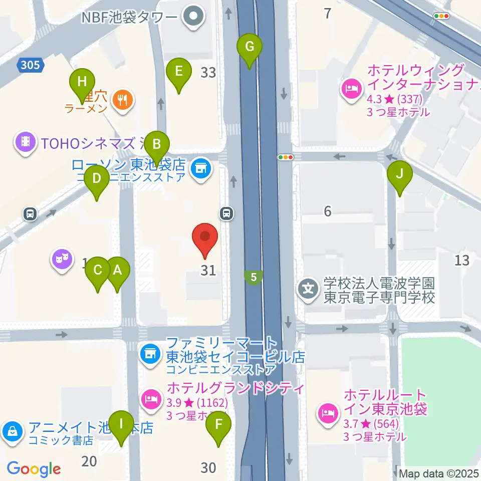 東京ミューズ・アカデミー周辺の駐車場・コインパーキング一覧地図