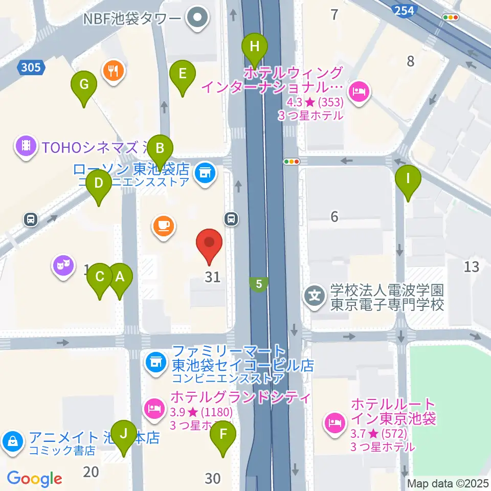 東京ミューズ・アカデミー周辺の駐車場・コインパーキング一覧地図