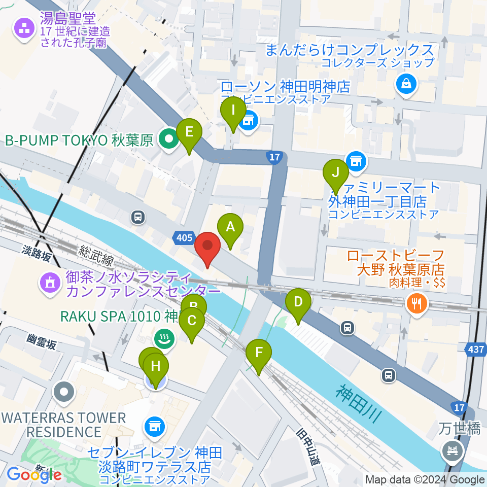 KISSボイストレーニング 秋葉原周辺の駐車場・コインパーキング一覧地図