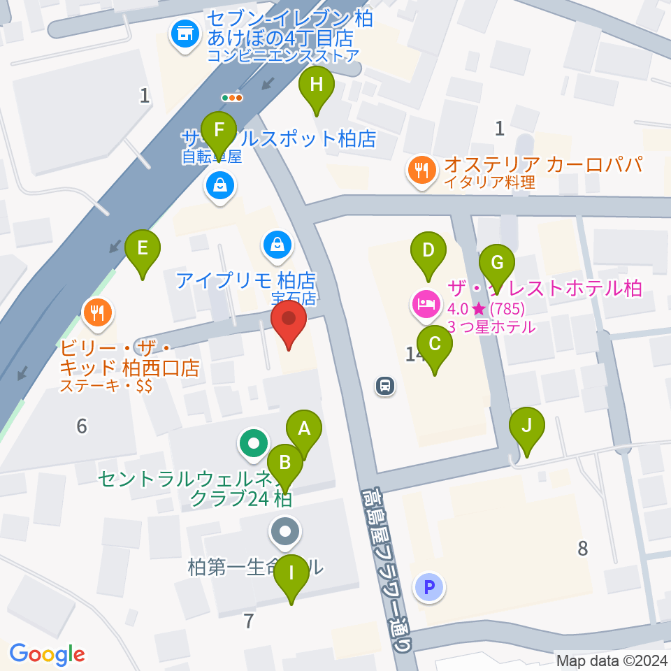 フォリア・ミュージックルーム周辺の駐車場・コインパーキング一覧地図