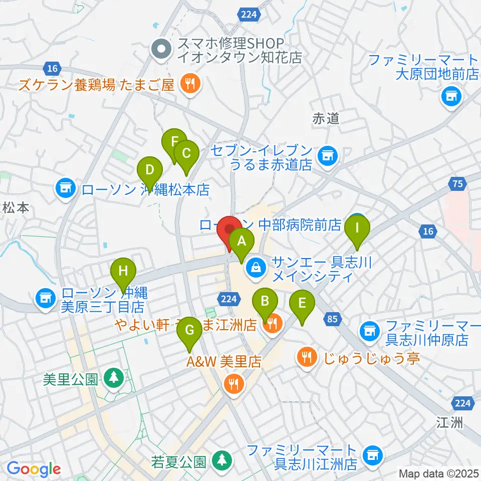 音楽教室ヒラソル周辺の駐車場・コインパーキング一覧地図