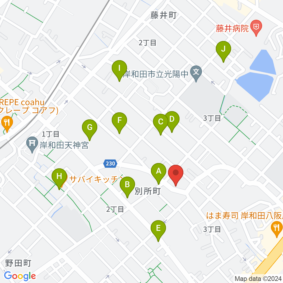関西音楽院周辺の駐車場・コインパーキング一覧地図