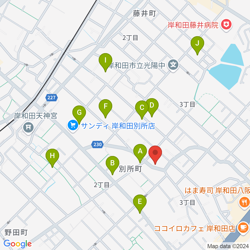 関西音楽院周辺の駐車場・コインパーキング一覧地図