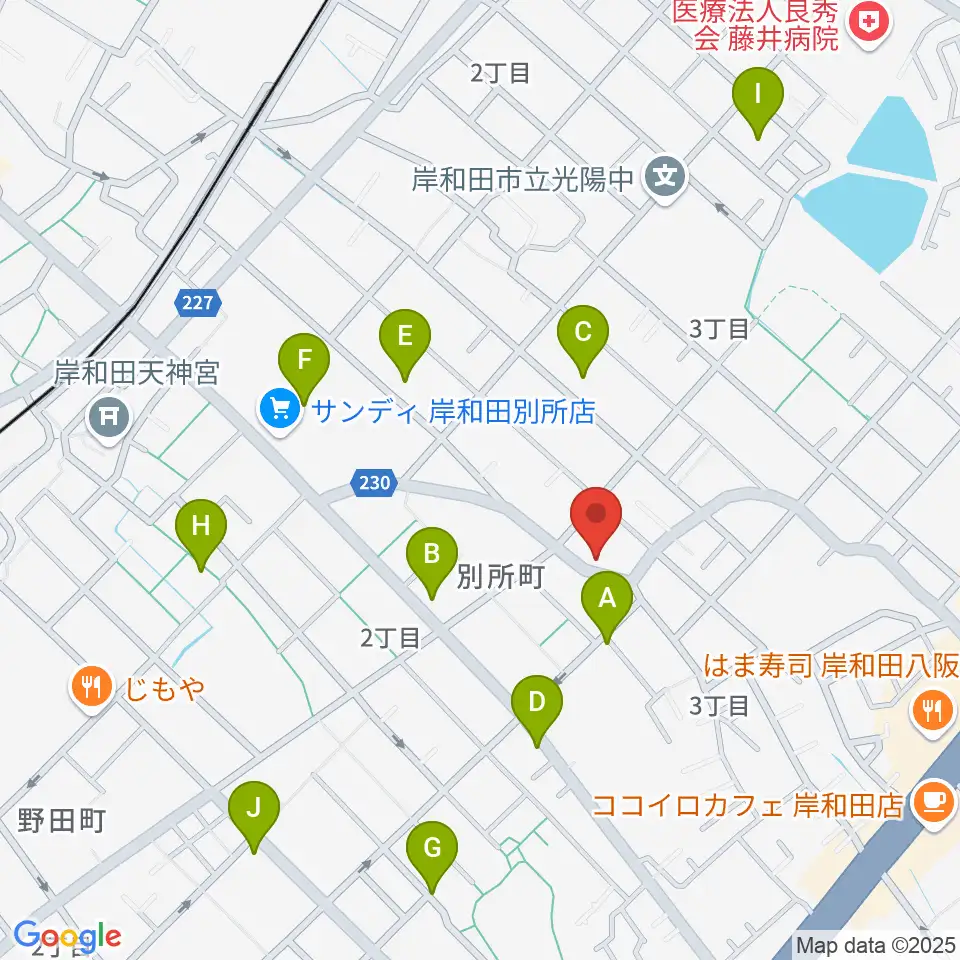 関西音楽院周辺の駐車場・コインパーキング一覧地図