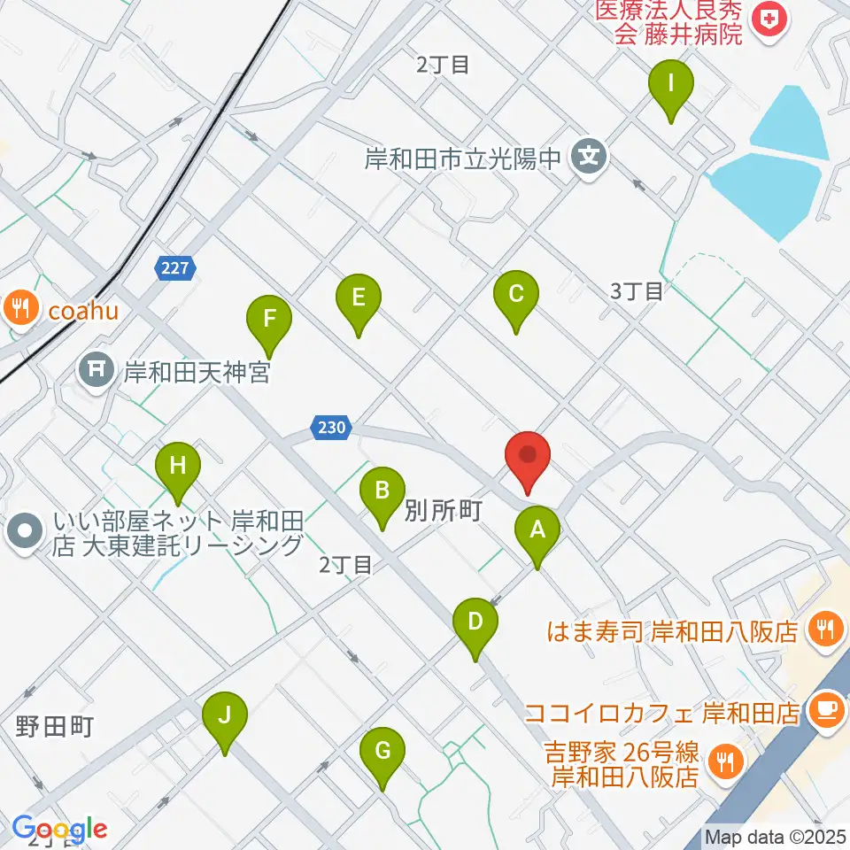 関西音楽院周辺の駐車場・コインパーキング一覧地図