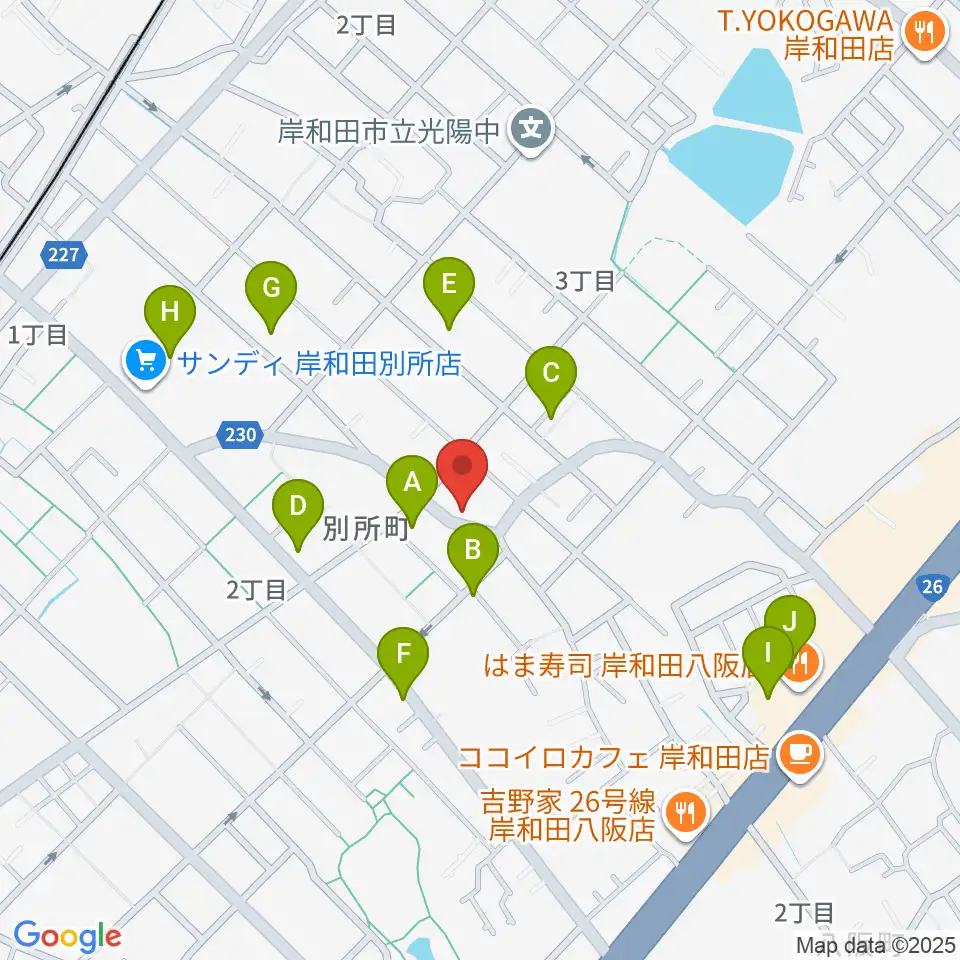 関西音楽院周辺の駐車場・コインパーキング一覧地図
