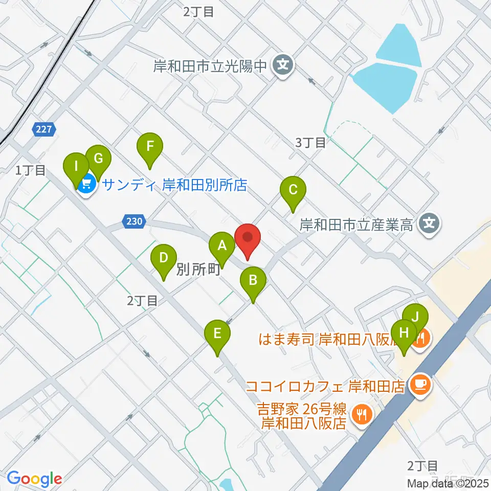 関西音楽院周辺の駐車場・コインパーキング一覧地図