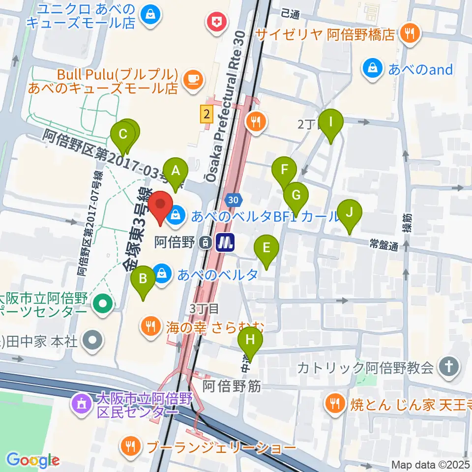 あべぷらんカルチャーわのわ周辺の駐車場・コインパーキング一覧地図