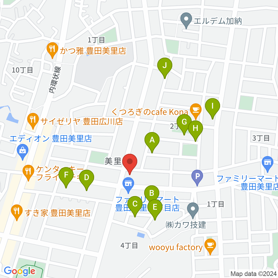 豊田ミュージックアカデミー周辺の駐車場・コインパーキング一覧地図