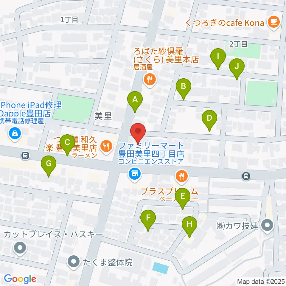 豊田ミュージックアカデミー周辺の駐車場・コインパーキング一覧地図