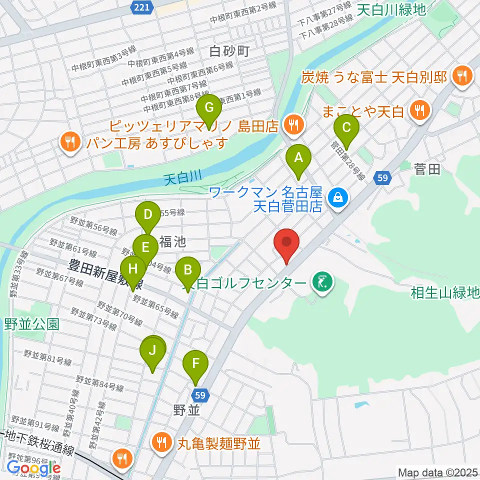 ミュージック・ドルチェ音楽教室周辺の駐車場・コインパーキング一覧地図