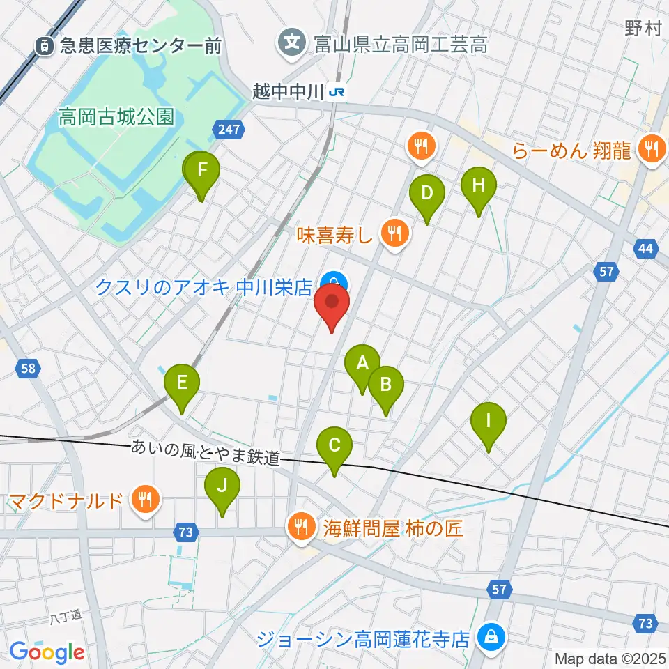 クリス音楽院周辺の駐車場・コインパーキング一覧地図