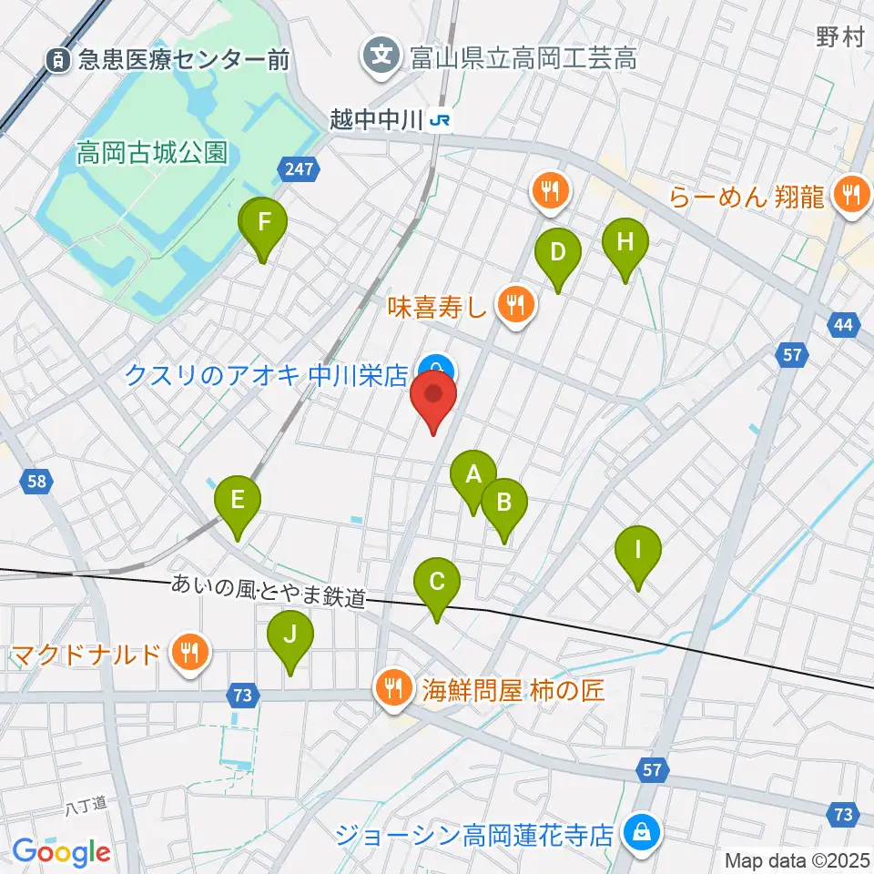 クリス音楽院周辺の駐車場・コインパーキング一覧地図