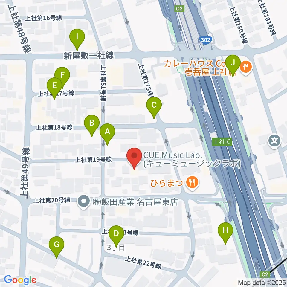 キューミュージックラボ周辺の駐車場・コインパーキング一覧地図