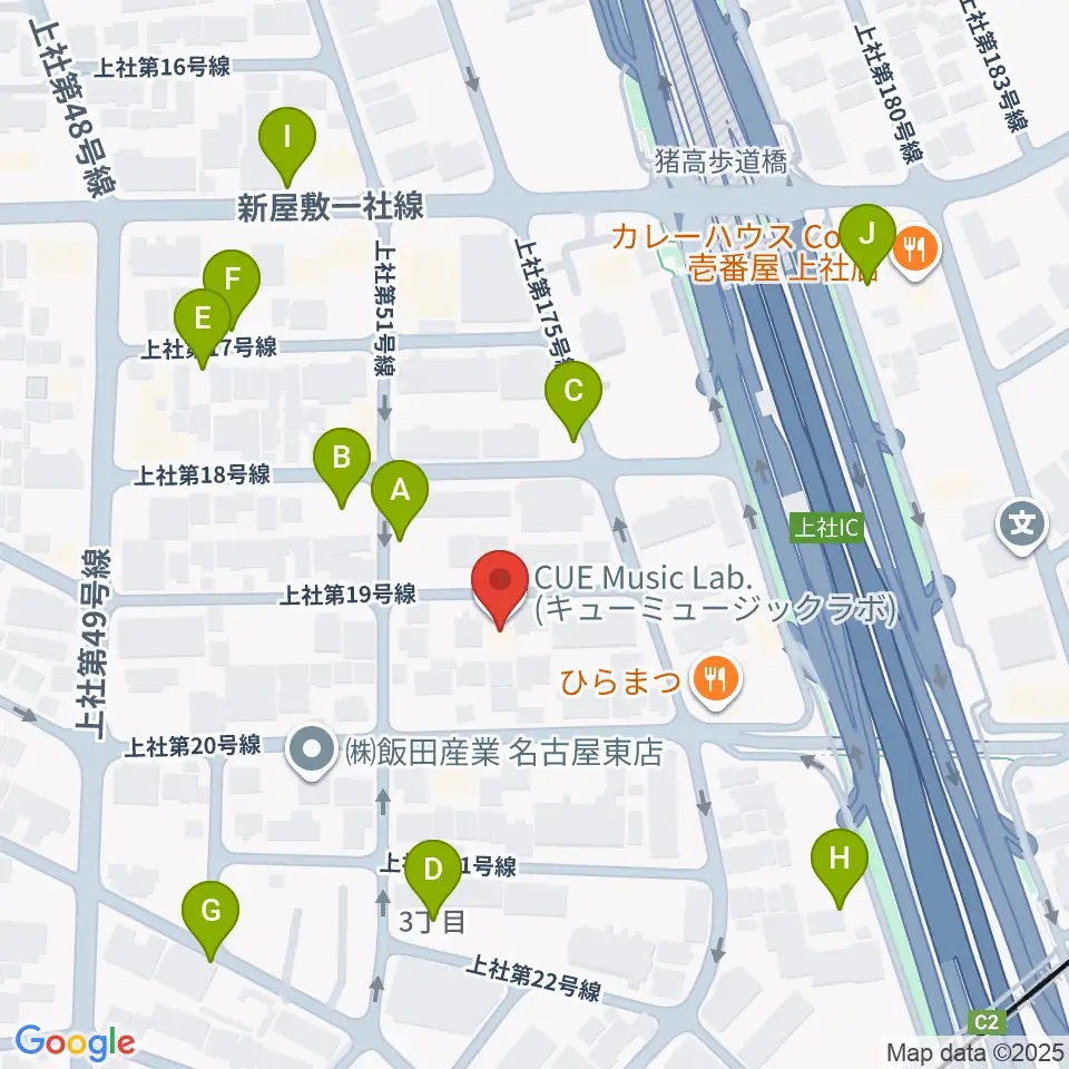 キューミュージックラボ周辺の駐車場・コインパーキング一覧地図