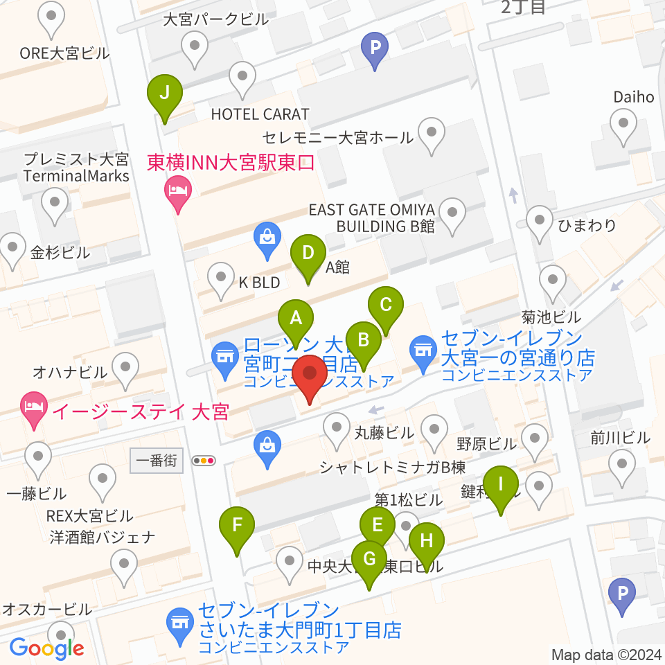 小島ギタースクール周辺の駐車場・コインパーキング一覧地図