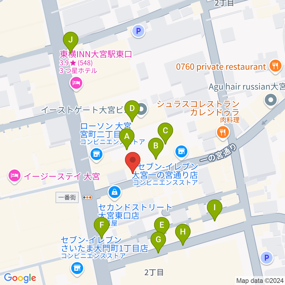 小島ギタースクール周辺の駐車場・コインパーキング一覧地図