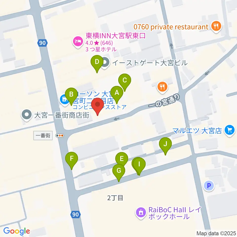 小島ギタースクール周辺の駐車場・コインパーキング一覧地図