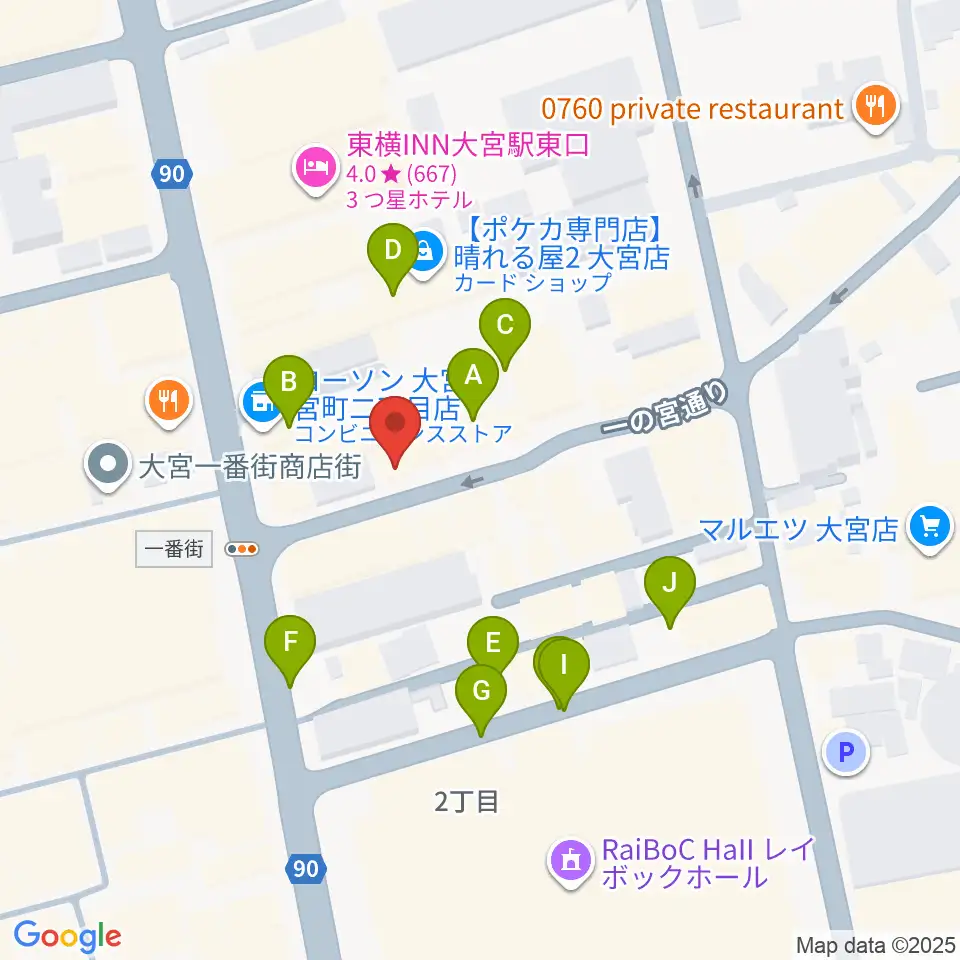 小島ギタースクール周辺の駐車場・コインパーキング一覧地図