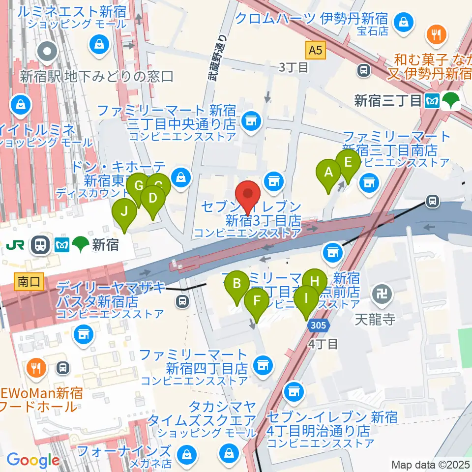 ミュージックスクールウッド新宿校周辺の駐車場・コインパーキング一覧地図