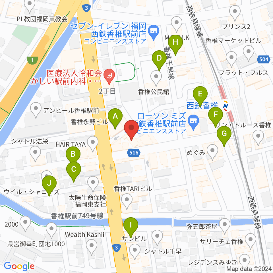 ＵＳボーカル教室 福岡東校周辺の駐車場・コインパーキング一覧地図