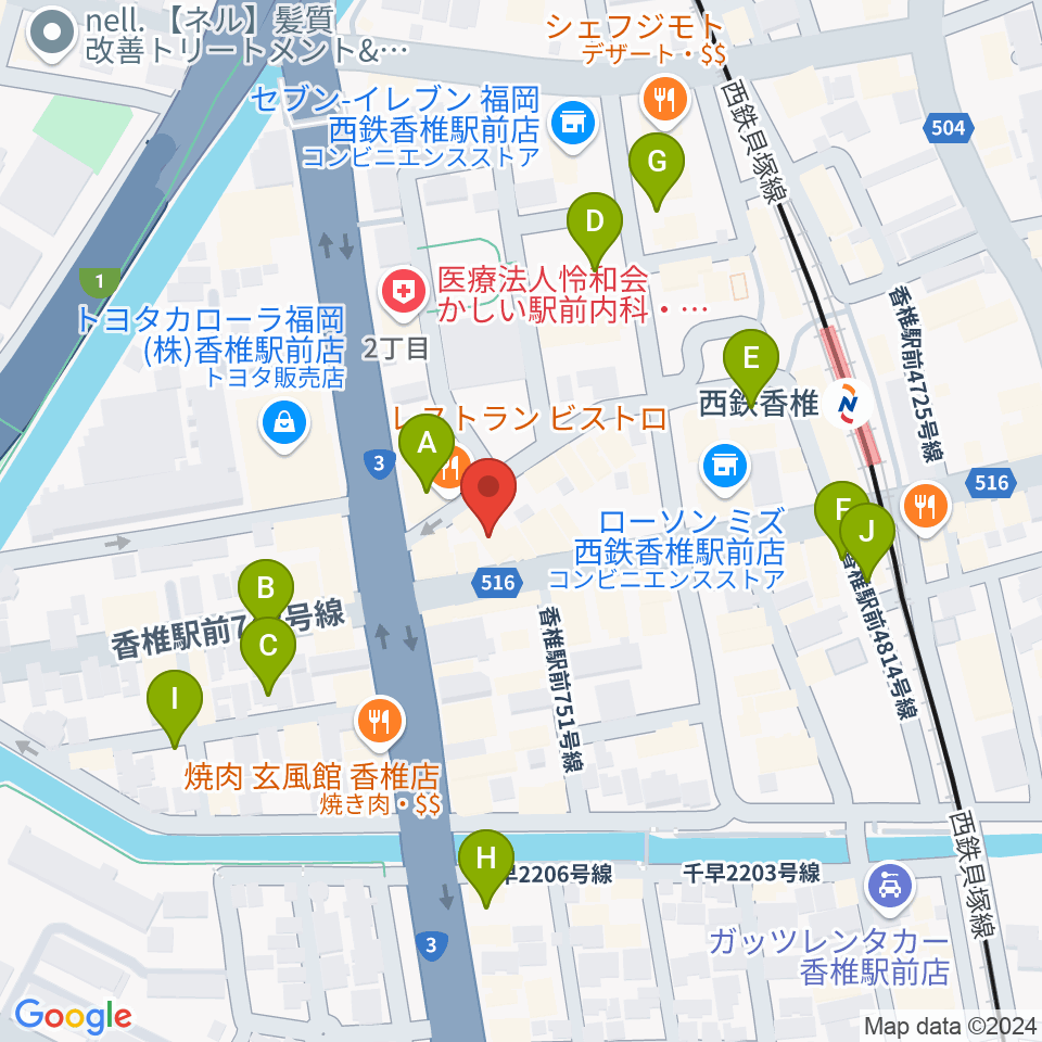 ＵＳボーカル教室 福岡東校周辺の駐車場・コインパーキング一覧地図