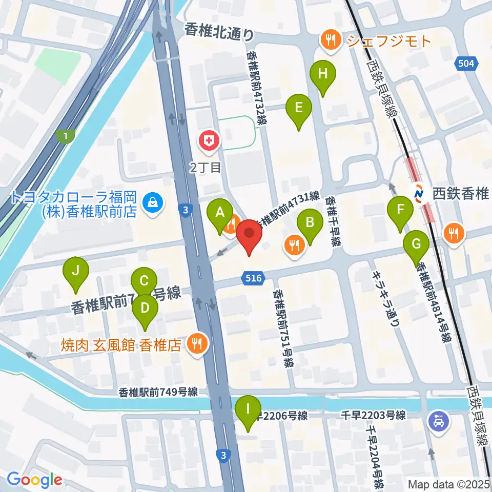 ＵＳボーカル教室 福岡東校周辺の駐車場・コインパーキング一覧地図
