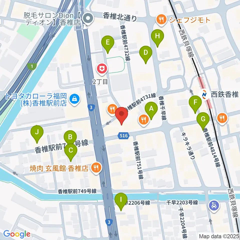 USボーカル教室 福岡東校周辺の駐車場・コインパーキング一覧地図