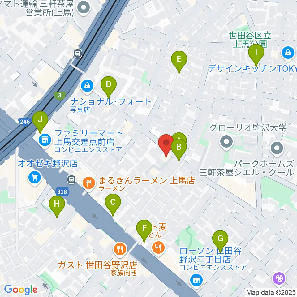 ワンヴォイスミュージックスクール周辺の駐車場・コインパーキング一覧地図