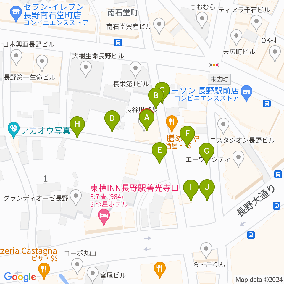 ヒオキ楽器周辺の駐車場・コインパーキング一覧地図