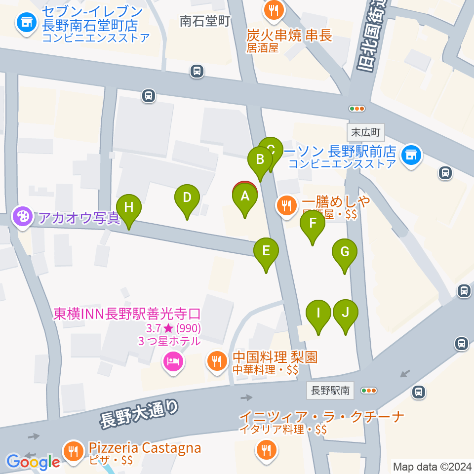 ヒオキ楽器周辺の駐車場・コインパーキング一覧地図