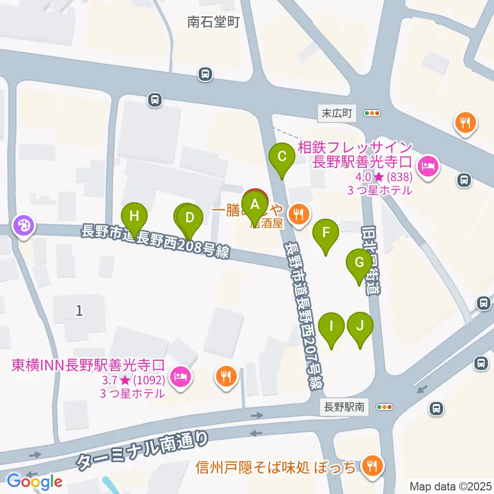 ヒオキ楽器周辺の駐車場・コインパーキング一覧地図