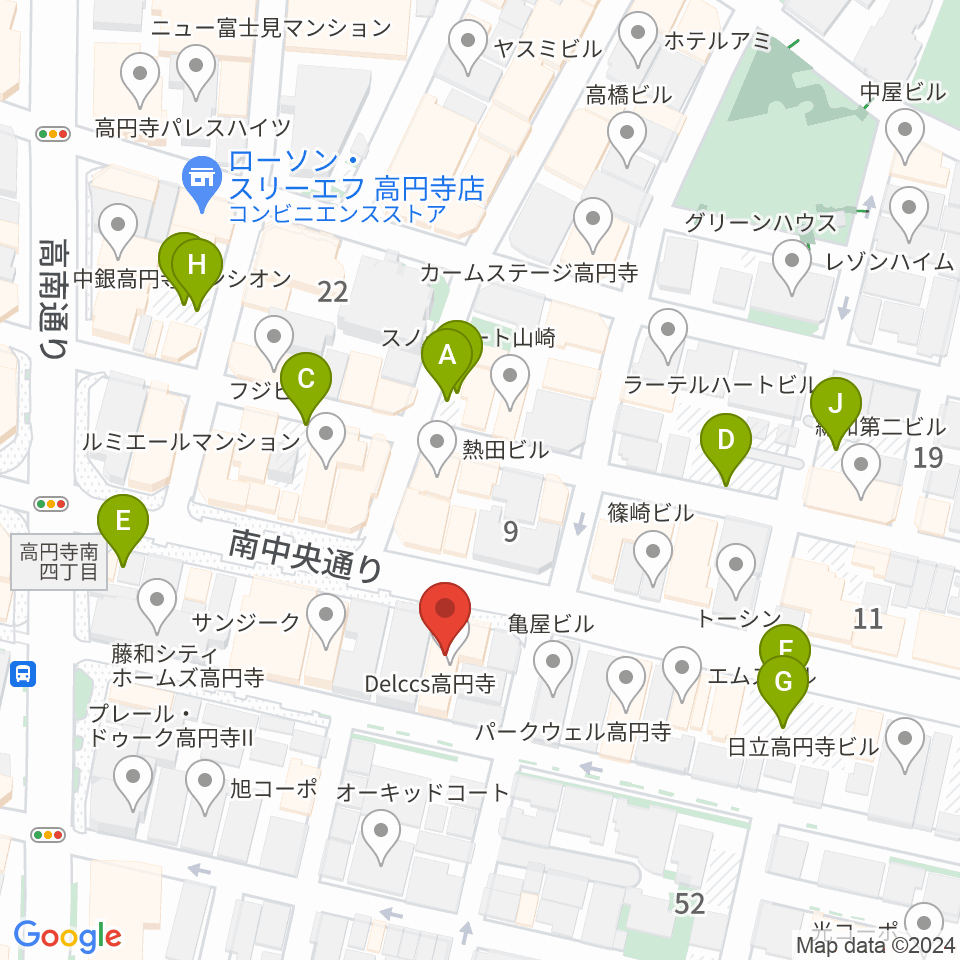 東音楽器 高円寺センター周辺の駐車場・コインパーキング一覧地図
