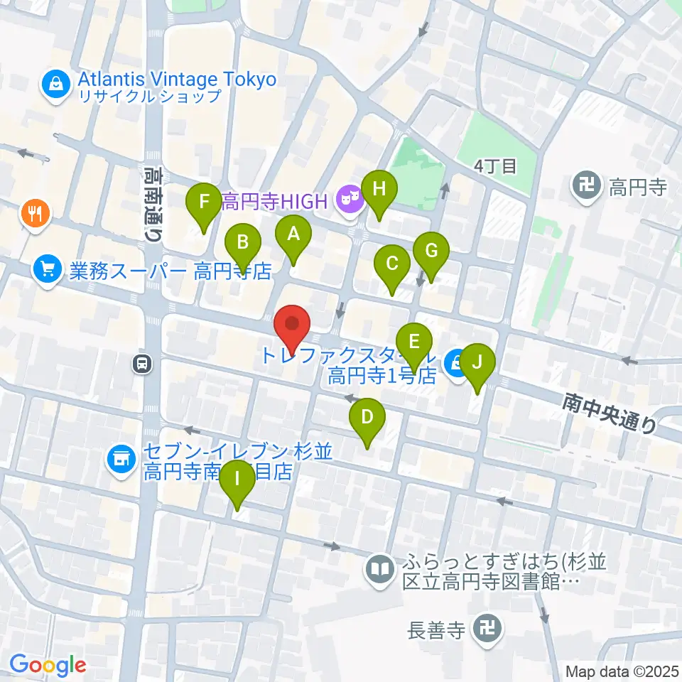 東音楽器 高円寺センター周辺の駐車場・コインパーキング一覧地図