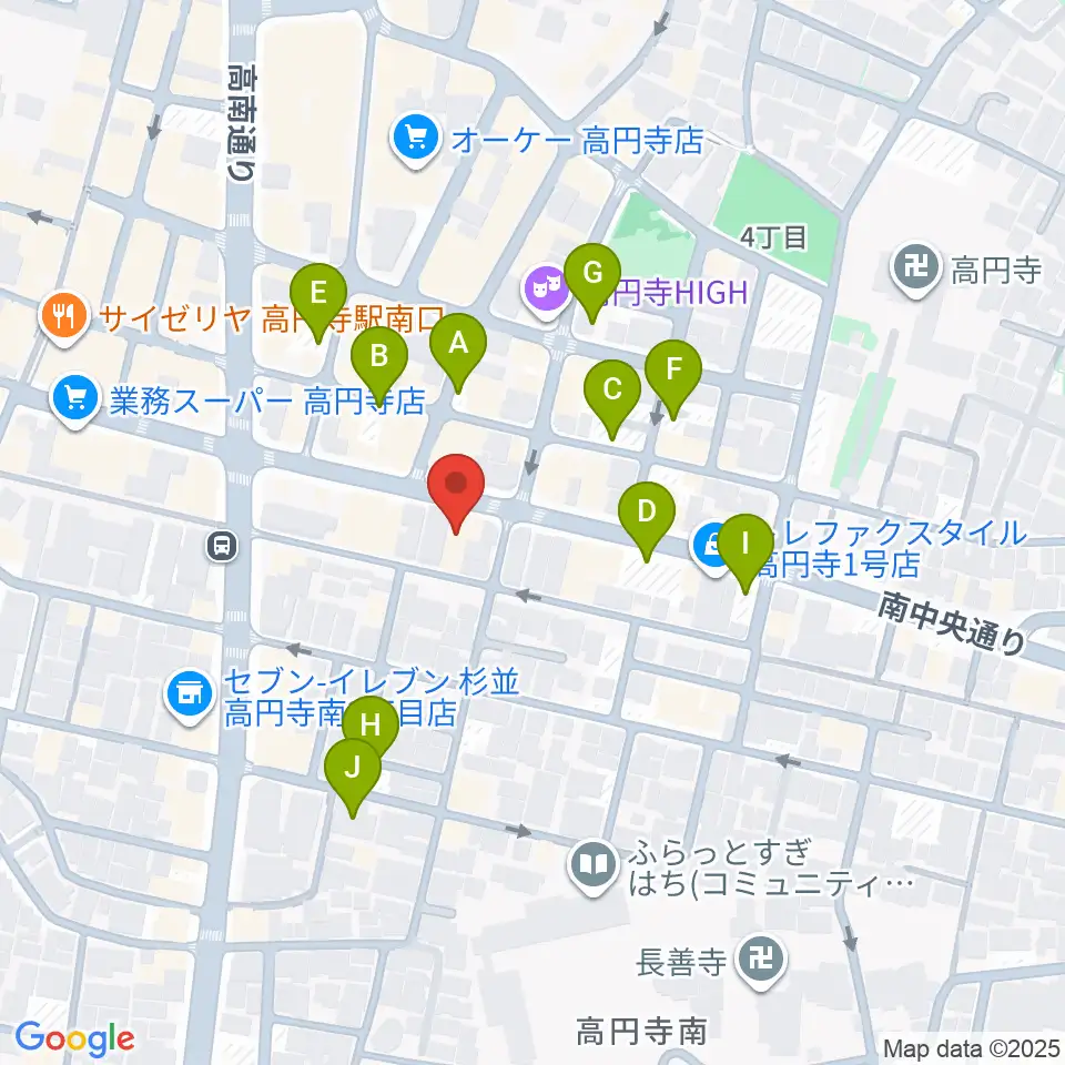 東音楽器 高円寺センター周辺の駐車場・コインパーキング一覧地図