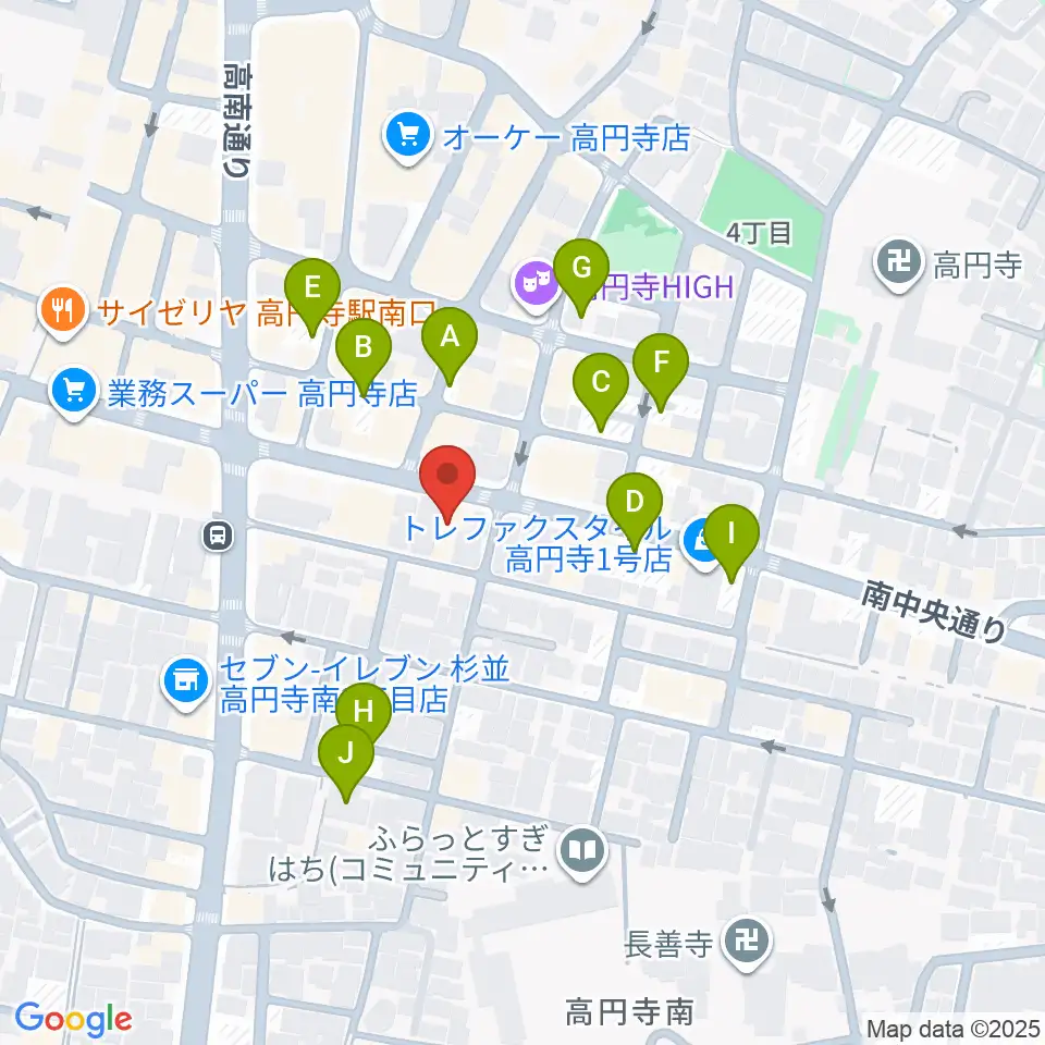 東音楽器 高円寺センター周辺の駐車場・コインパーキング一覧地図