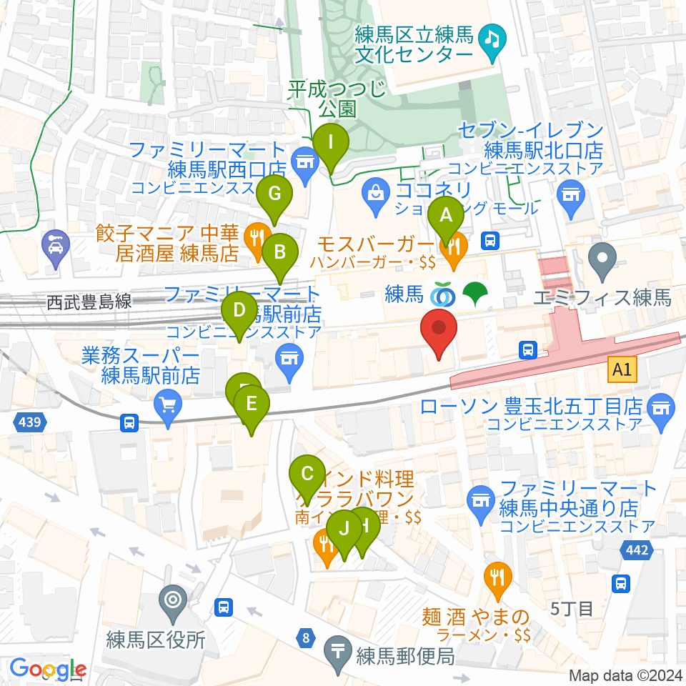 東音楽器 練馬センター周辺の駐車場・コインパーキング一覧地図