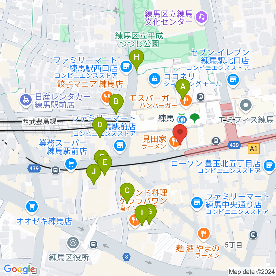 東音楽器 練馬センター周辺の駐車場・コインパーキング一覧地図