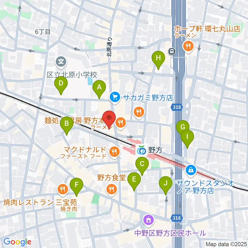 東音楽器 野方センター周辺の駐車場・コインパーキング一覧地図