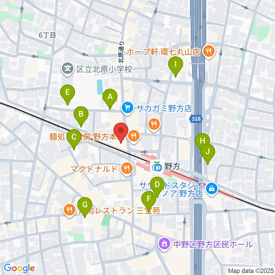 東音楽器 野方センター周辺の駐車場・コインパーキング一覧地図