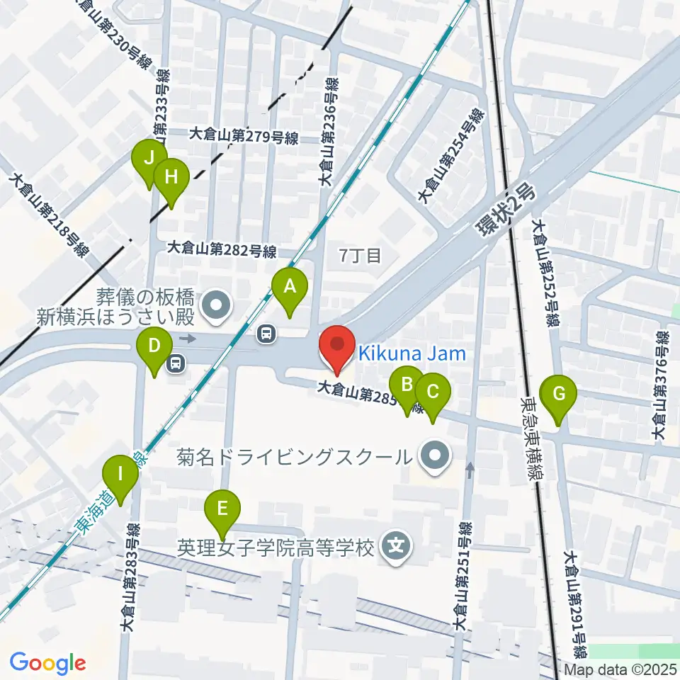 菊名JAM周辺の駐車場・コインパーキング一覧地図