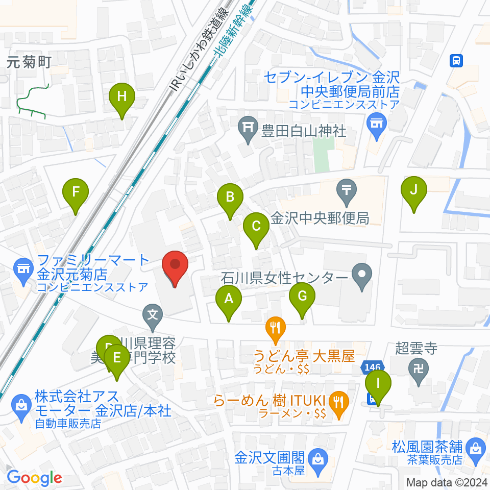 金沢科学技術大学校 Kist周辺の駐車場・コインパーキング一覧地図