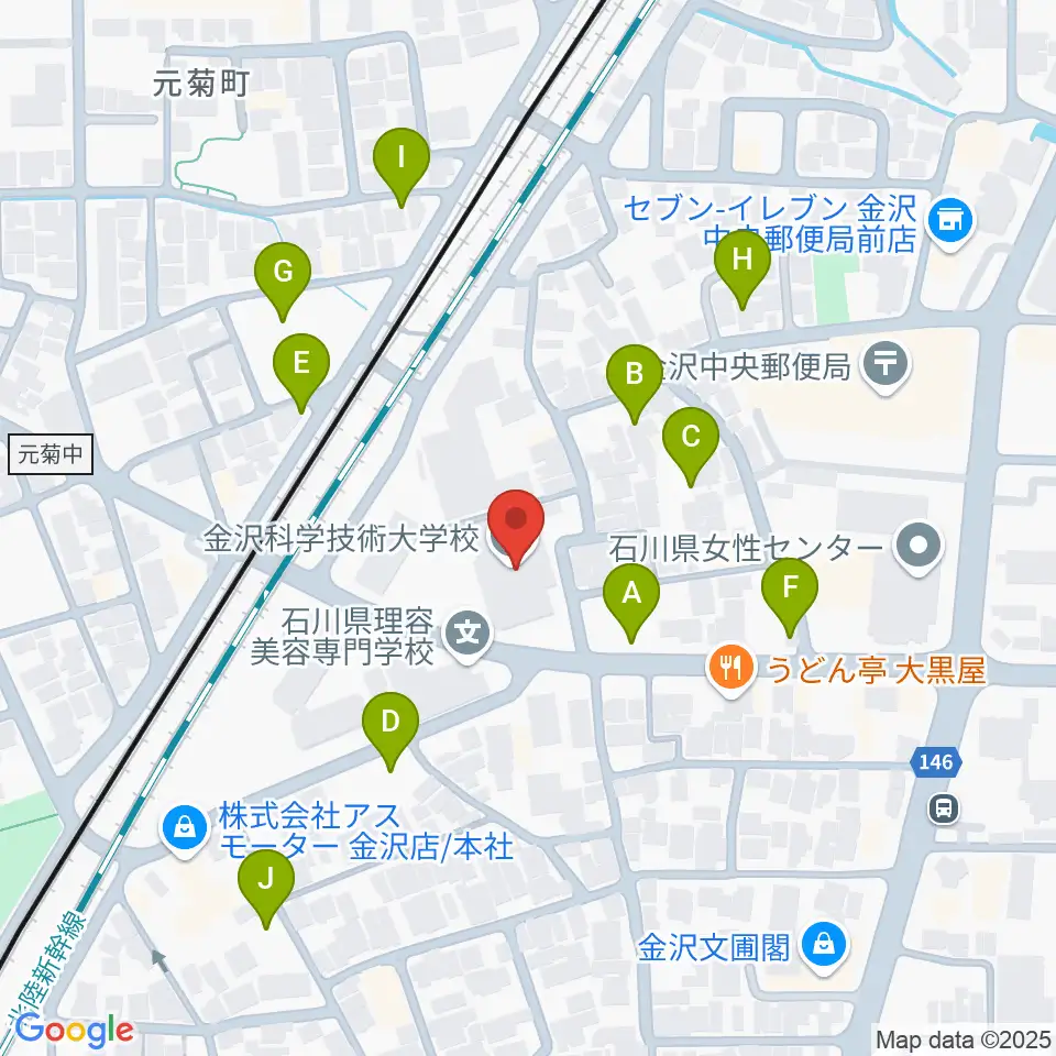 金沢科学技術大学校 Kist周辺の駐車場・コインパーキング一覧地図