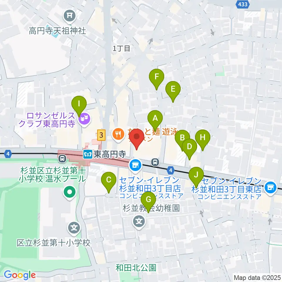エンジェルハープ周辺の駐車場・コインパーキング一覧地図