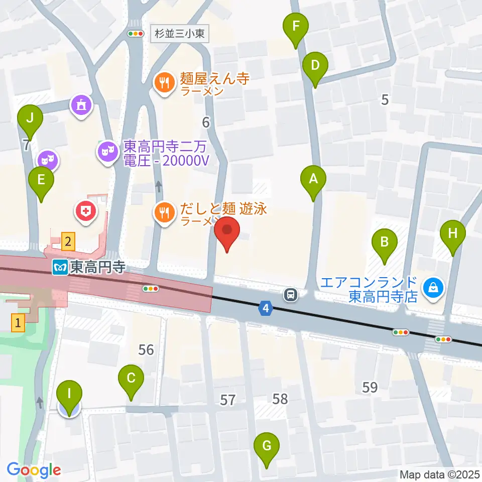 エンジェルハープ周辺の駐車場・コインパーキング一覧地図