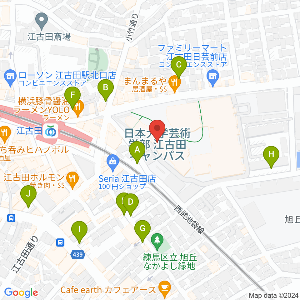 日本大学芸術学部 音楽学科周辺の駐車場・コインパーキング一覧地図