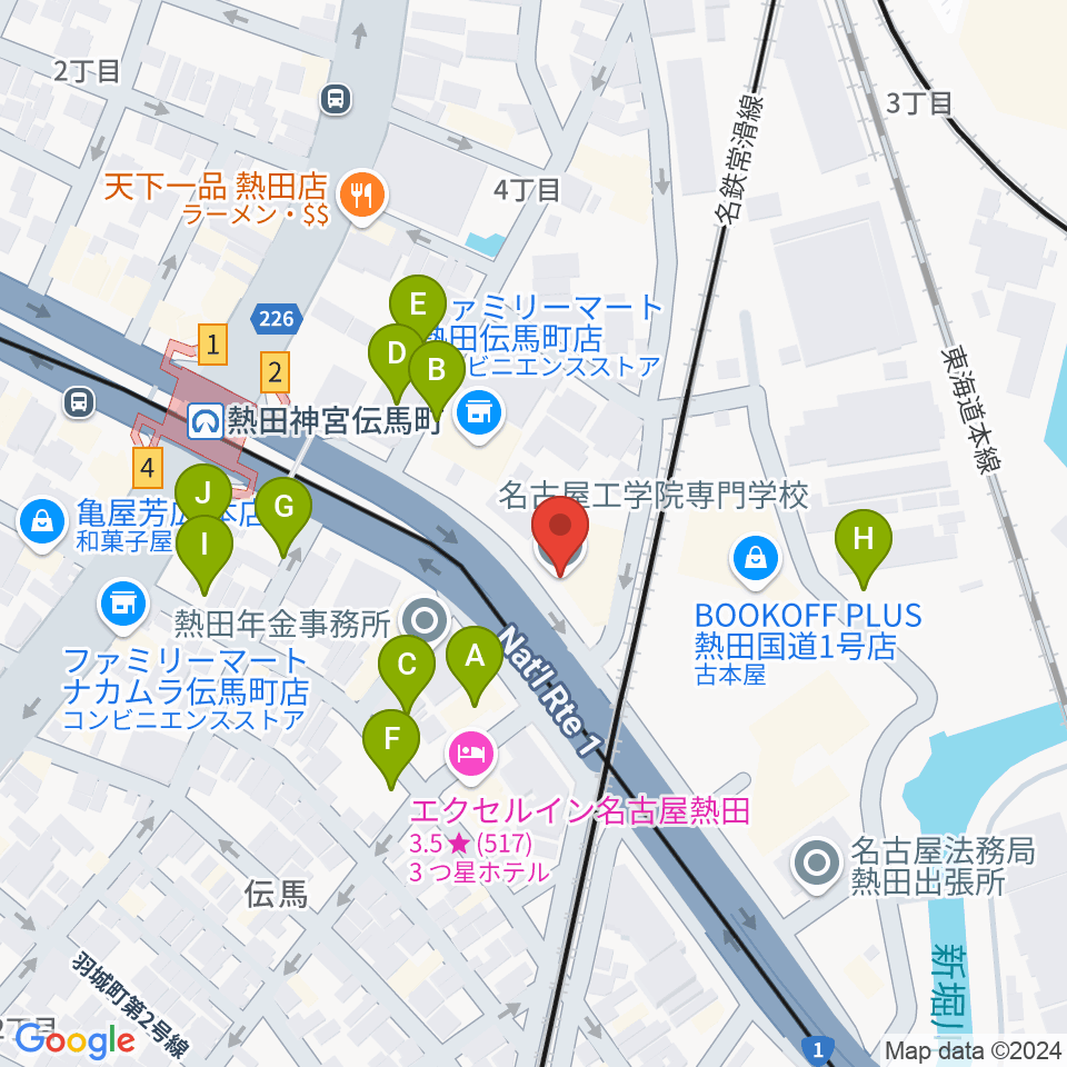 名古屋工学院専門学校周辺の駐車場・コインパーキング一覧地図