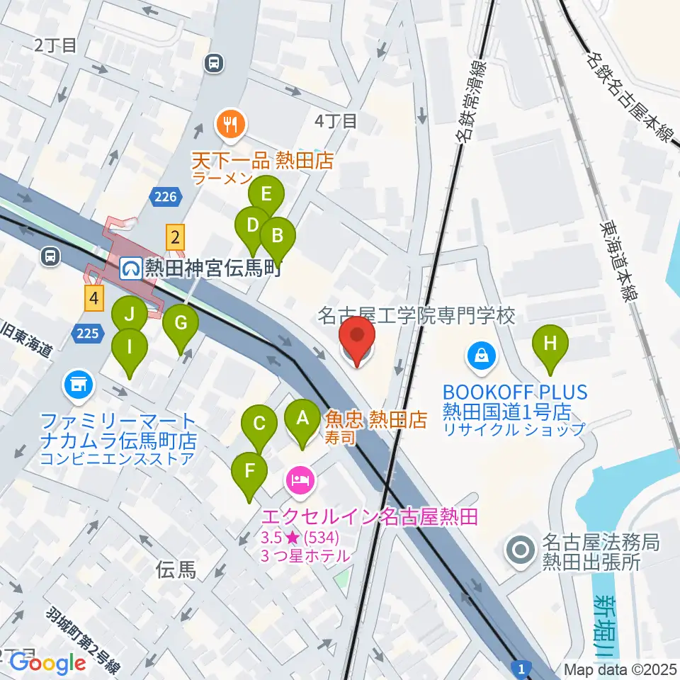 名古屋工学院専門学校周辺の駐車場・コインパーキング一覧地図